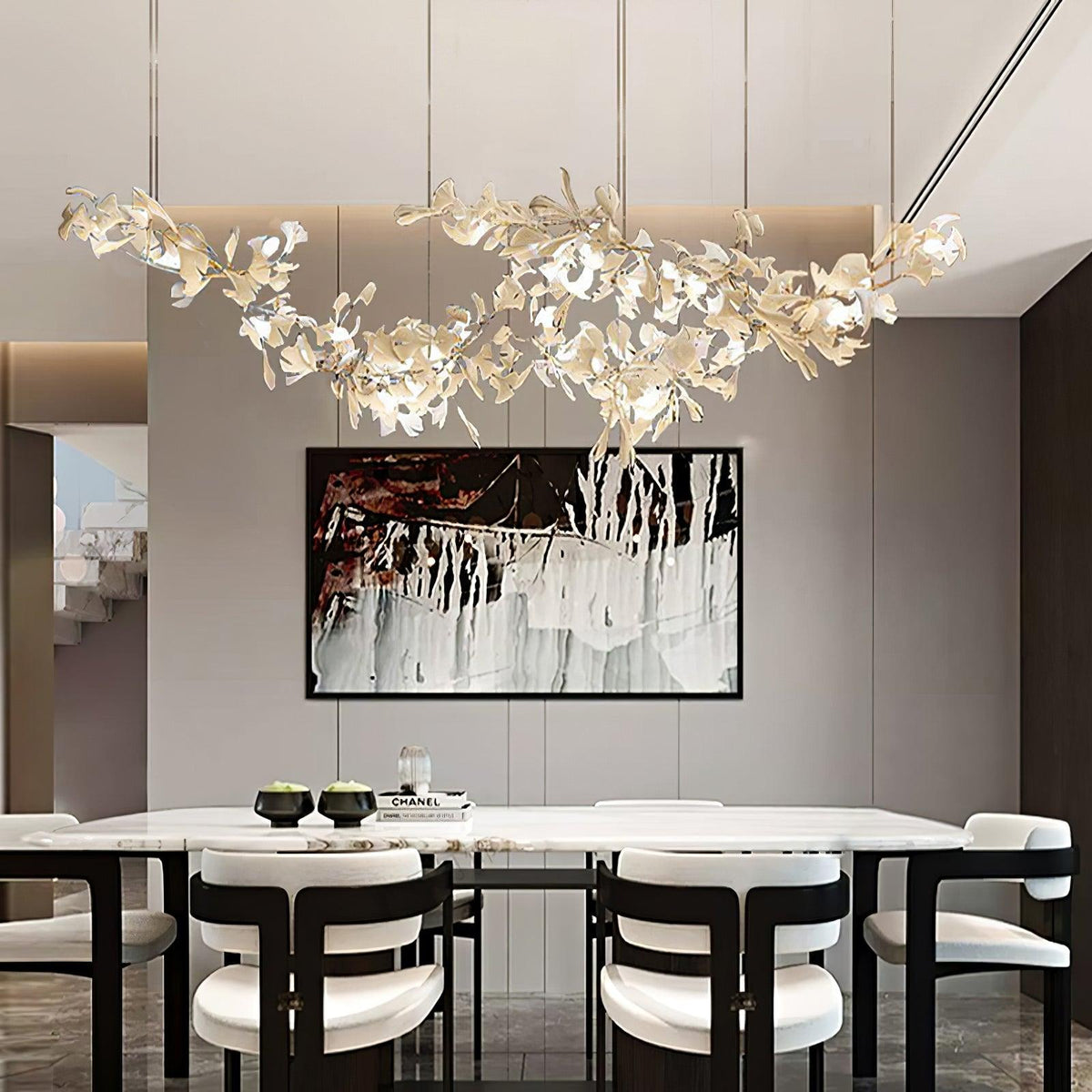 Elorus lysekrone med dobbeltlagskombination af gingko