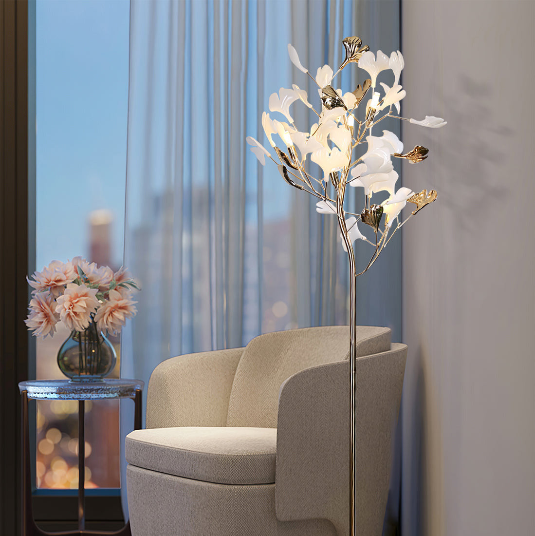 Ella Floor Lamp Gingko Ceramics