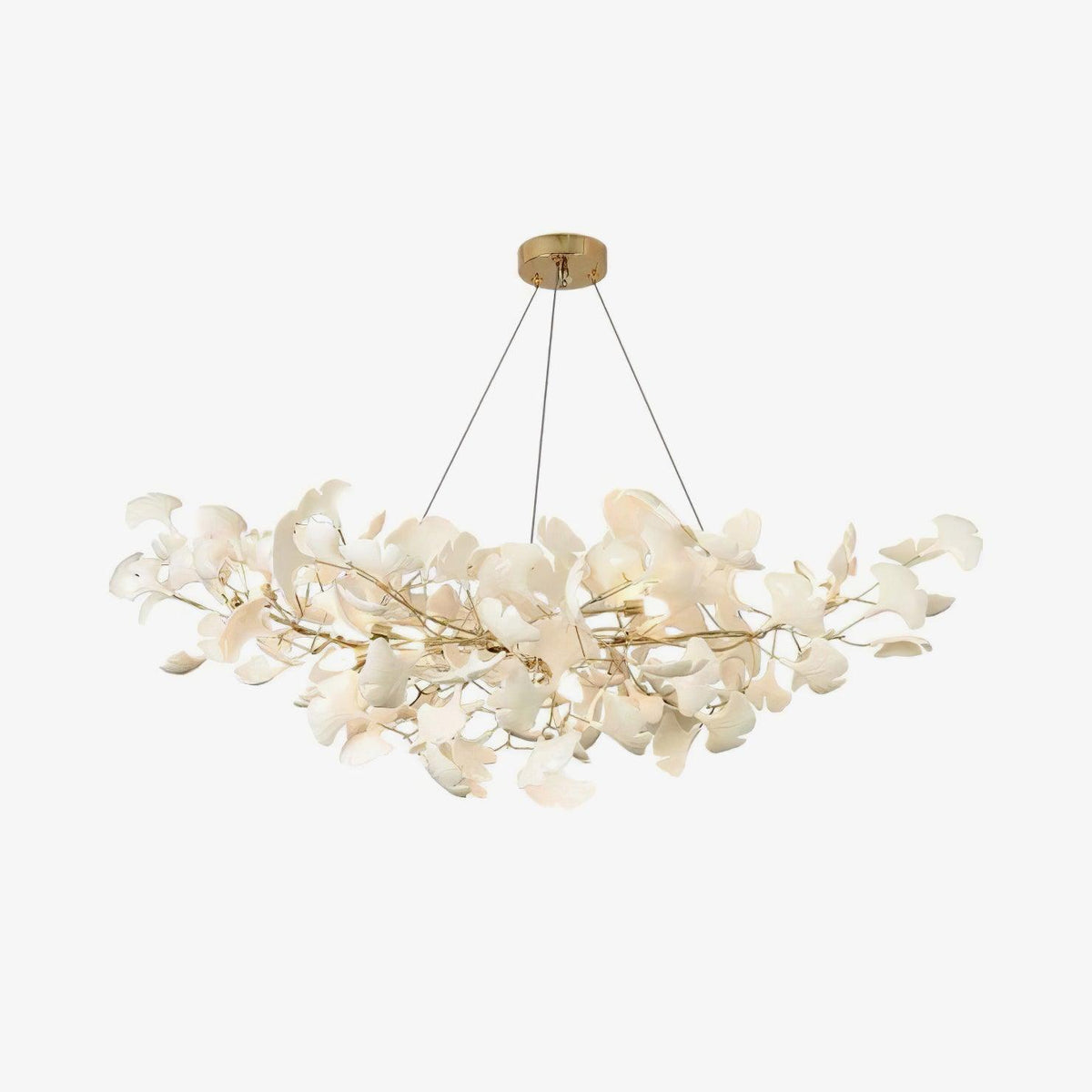 Candelabro Cereian em cerâmica com pétalas de ginkgo