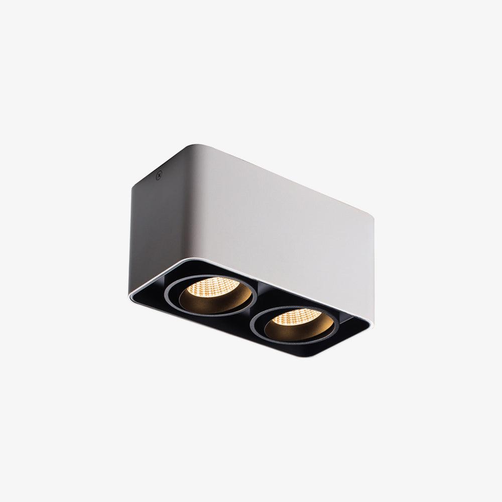 Devely spotlampe til overflademontering med to LED-lyskilder, kantet minimalistisk