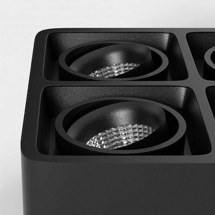 Devely spotlampe til overflademontering med to LED-lyskilder, kantet minimalistisk
