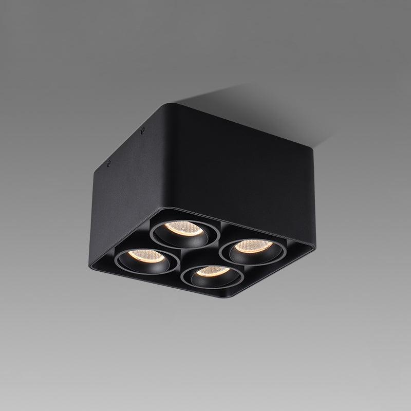 Devely spotlampe til overflademontering med to LED-lyskilder, kantet minimalistisk