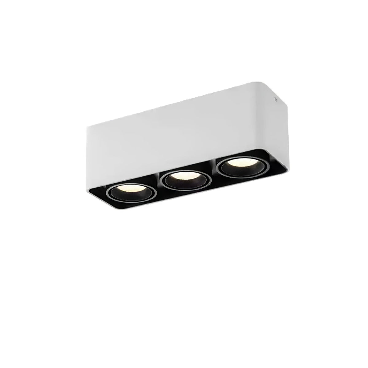 Devely spotlampe til overflademontering med to LED-lyskilder, kantet minimalistisk