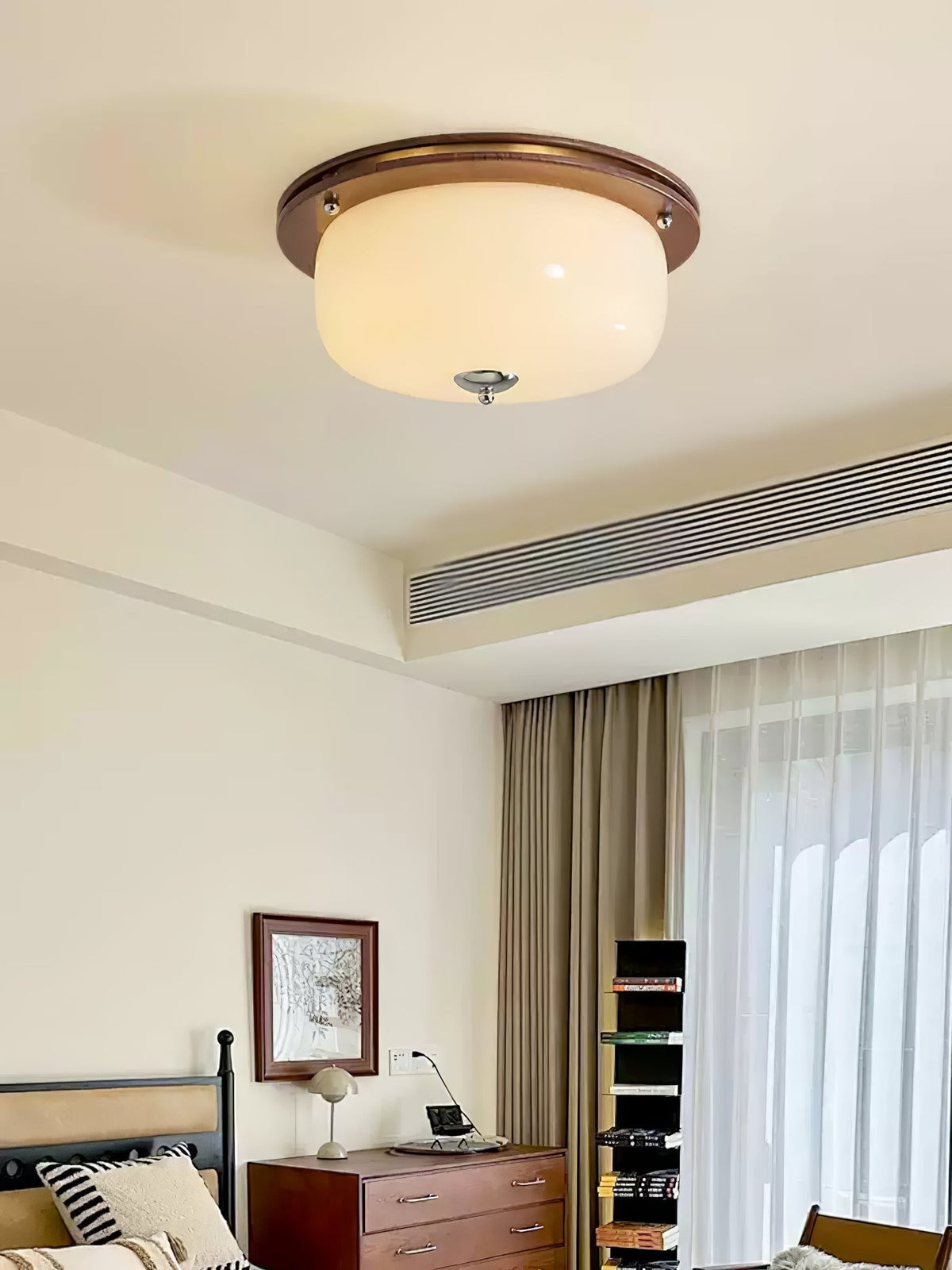 Vetheel - úrvals norrænt listaverk, kúptur loftlampi úr gleri
