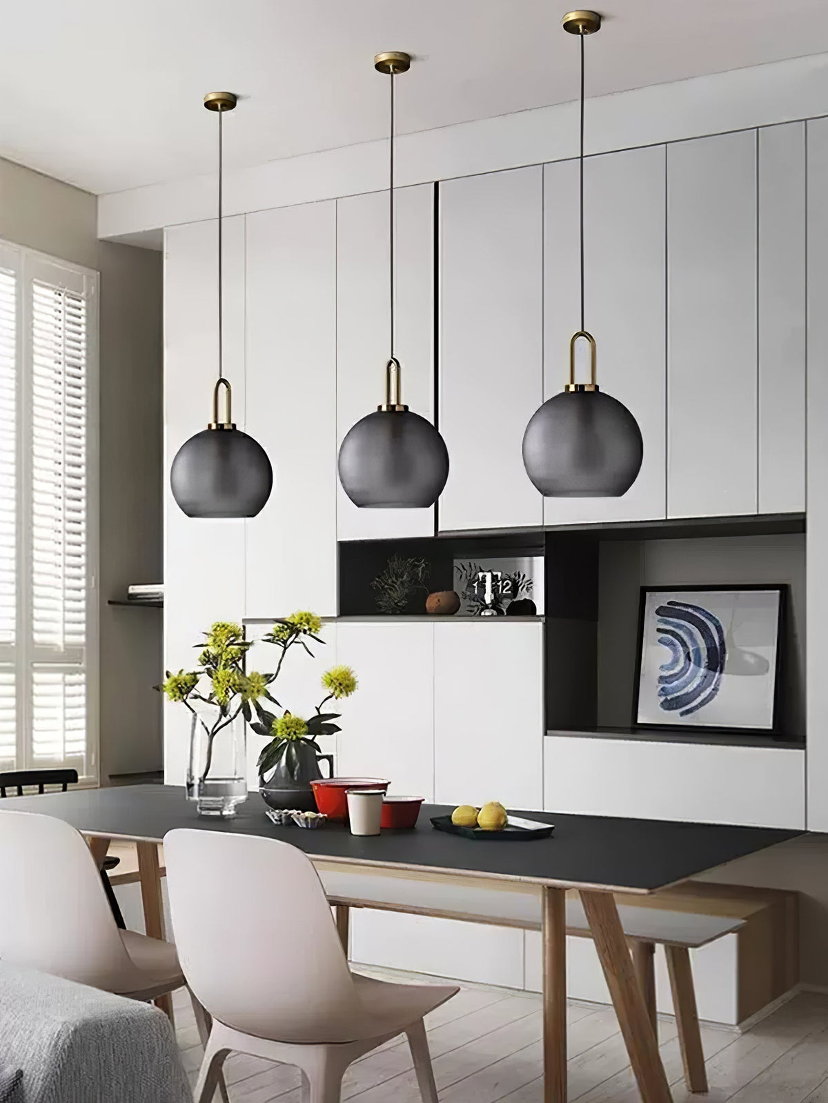 Sevelo pendel i matteret glas, swag-design, justerbar