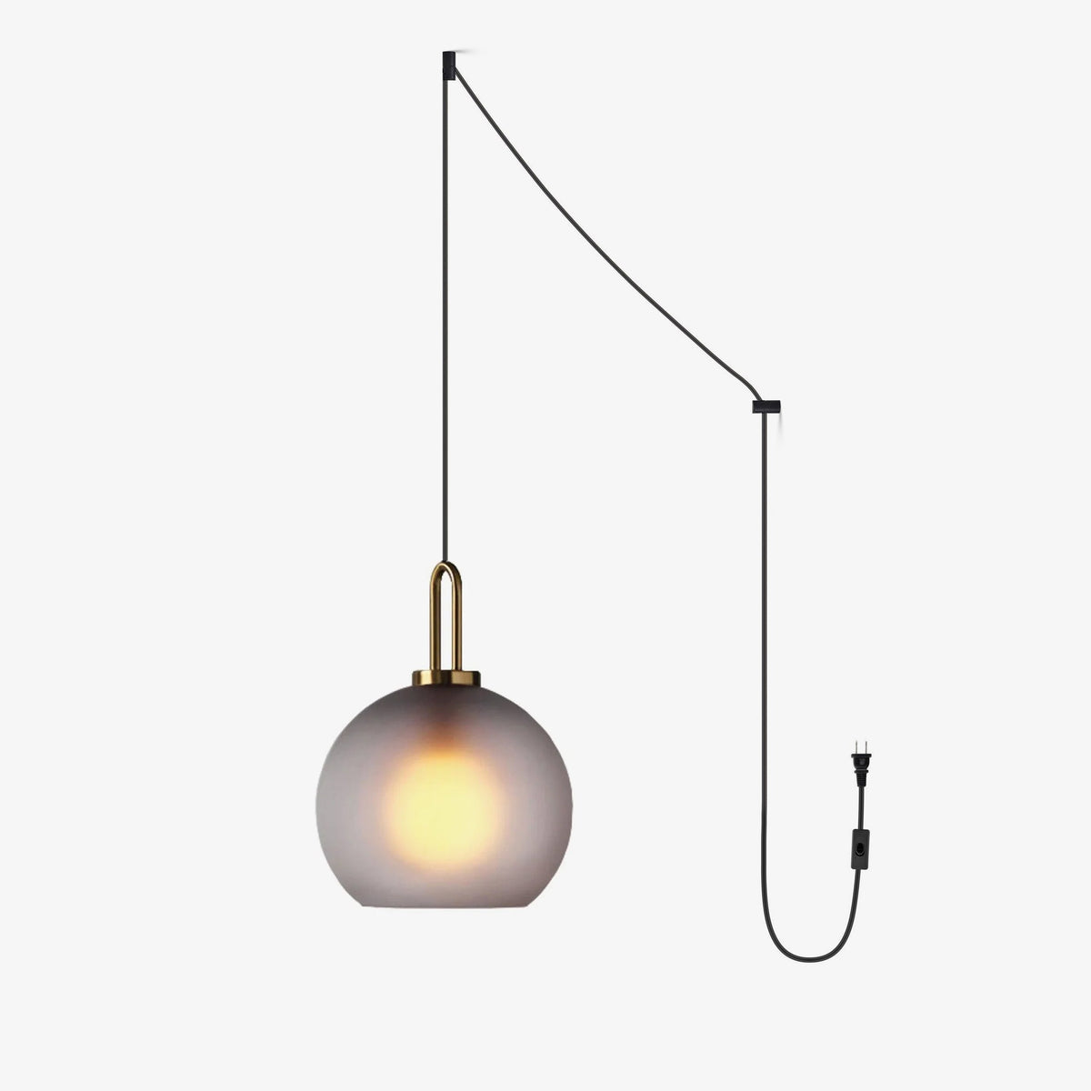 Sevelo pendel i matteret glas, swag-design, justerbar