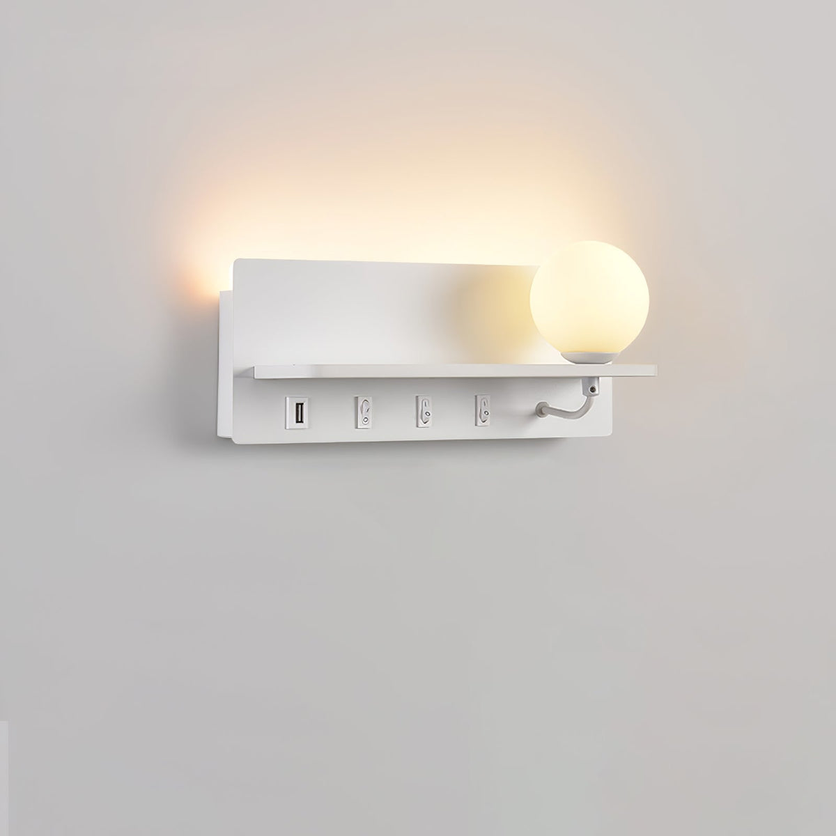 Candeeiro de parede moderno minimalista fino em vidro Thalior