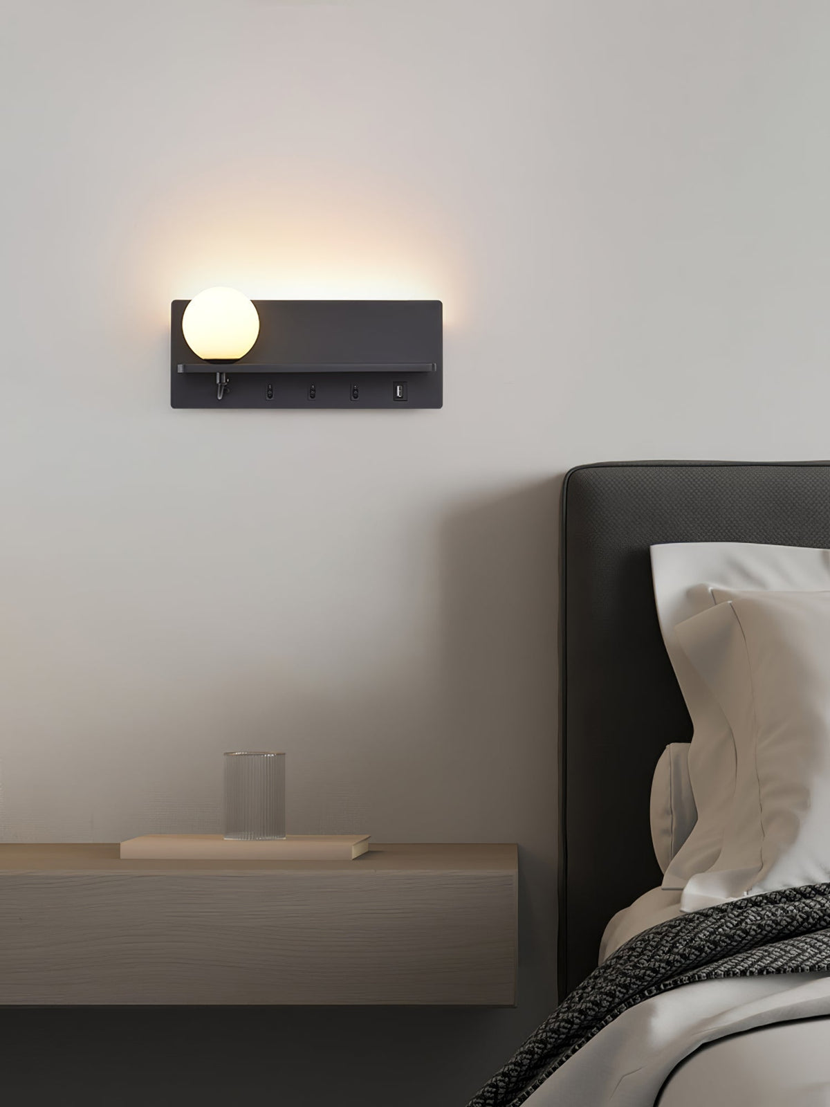 Candeeiro de parede moderno minimalista fino em vidro Thalior