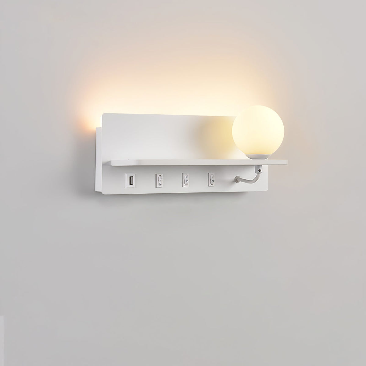 Candeeiro de parede moderno minimalista fino em vidro Thalior