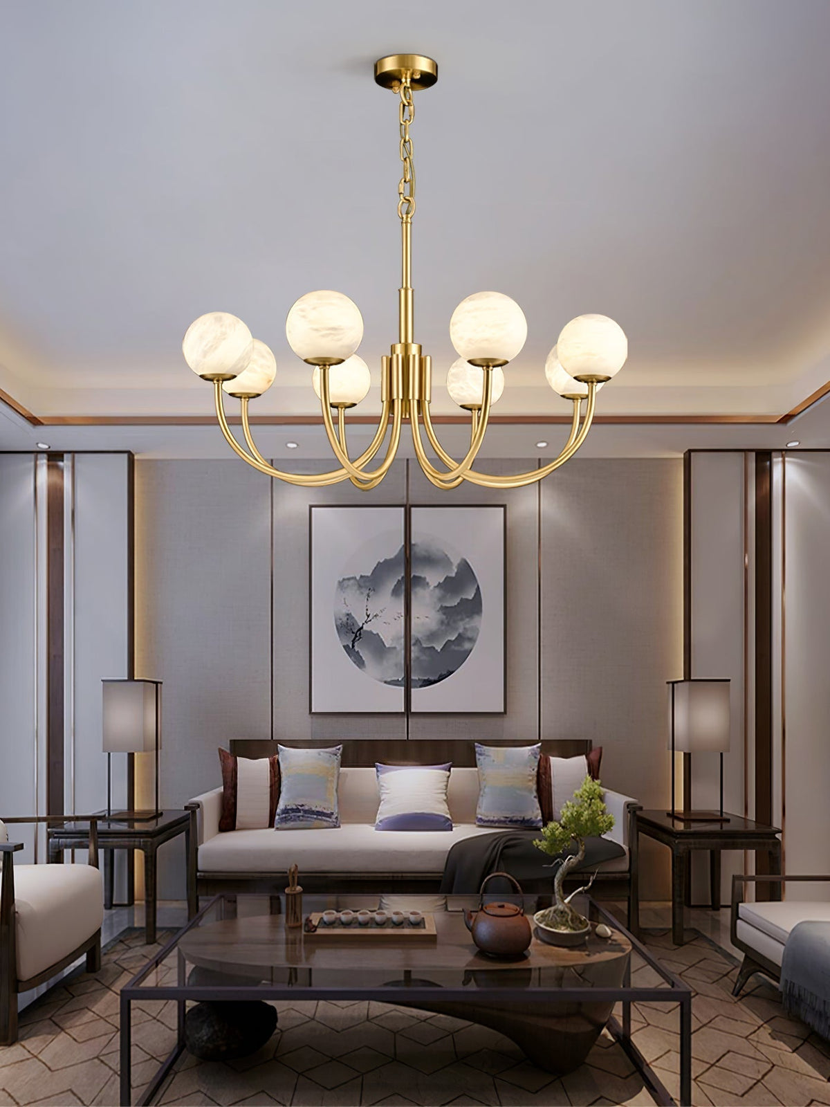 Candeeiro de teto de alabastro Luxo