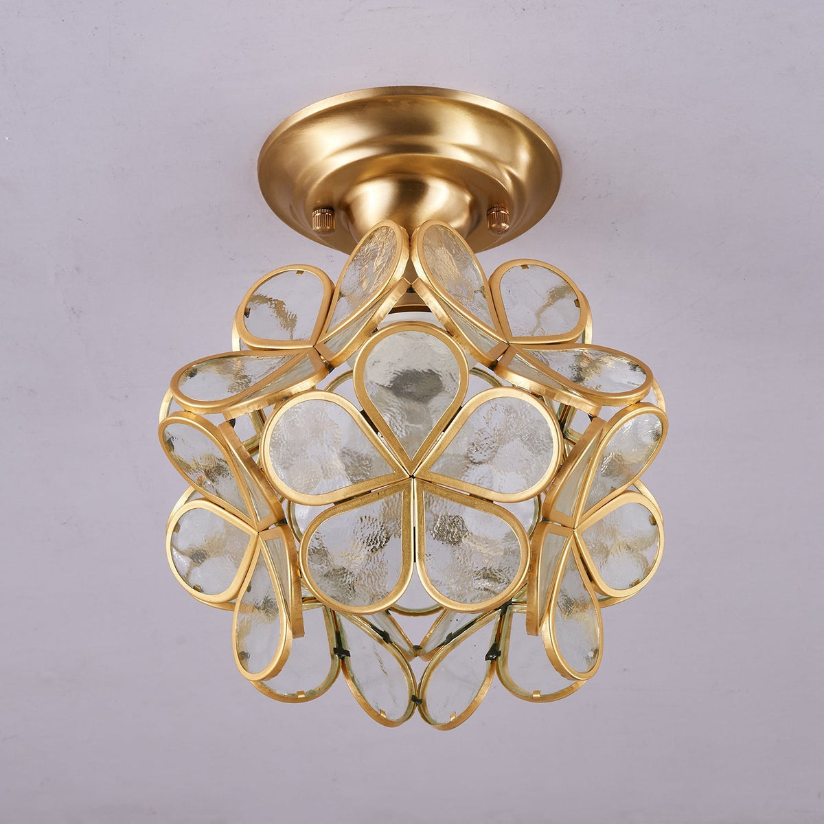 Ullaeiel postmoderne luksusloftlampe med gyldent glas og blomsterdesign