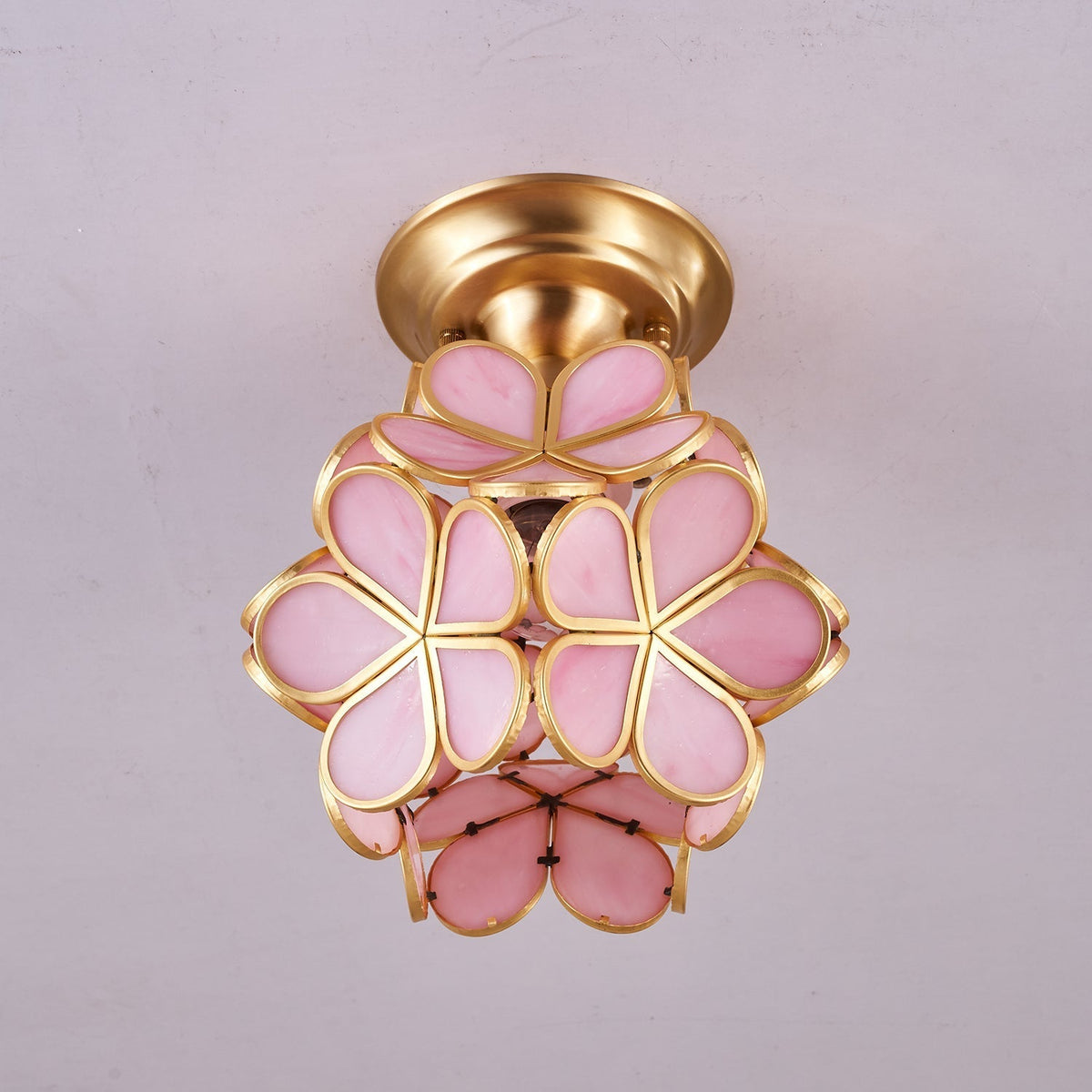 Ullaeiel postmoderne luksusloftlampe med gyldent glas og blomsterdesign