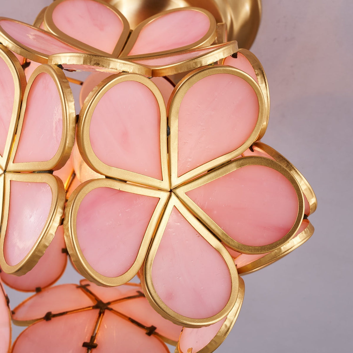 Ullaeiel postmoderne luksusloftlampe med gyldent glas og blomsterdesign