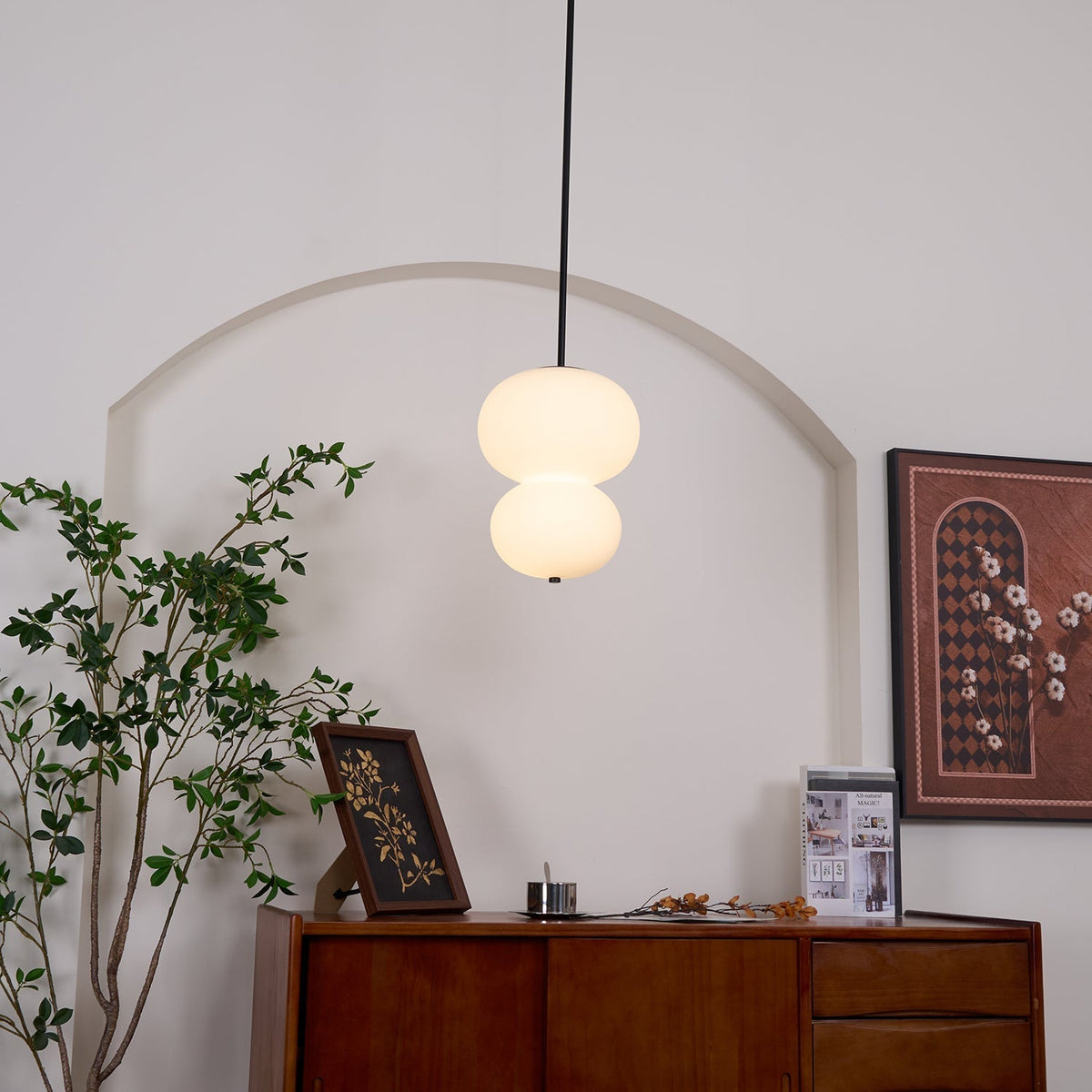 Xalt minimalistisk pendellampe i glas