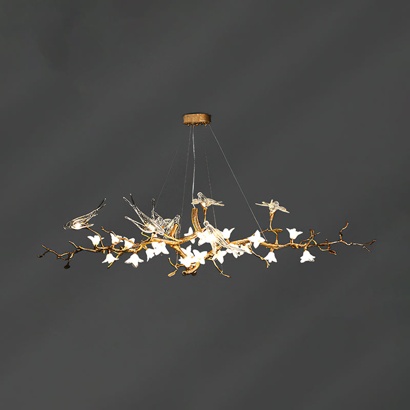 Elmscombe blomsterljuskrona med fåglar