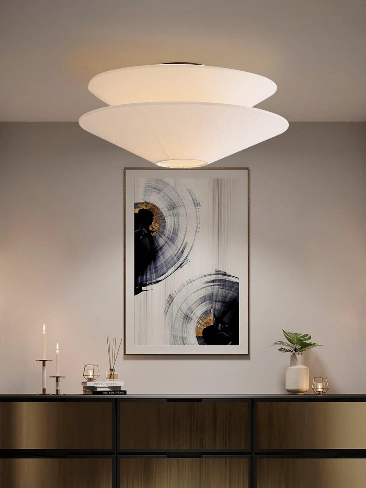 Ealo nordisk kunstnerisk loftslampe i stof