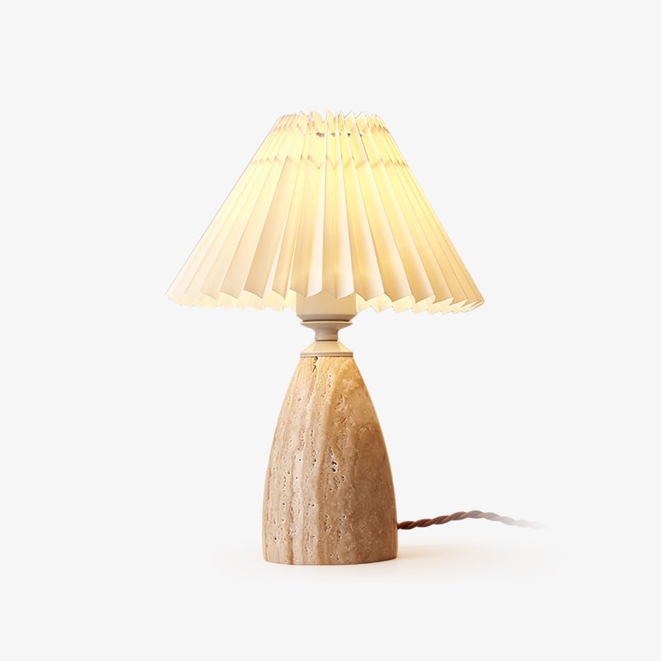 Arsorarae plisseret bordlampe i travertin