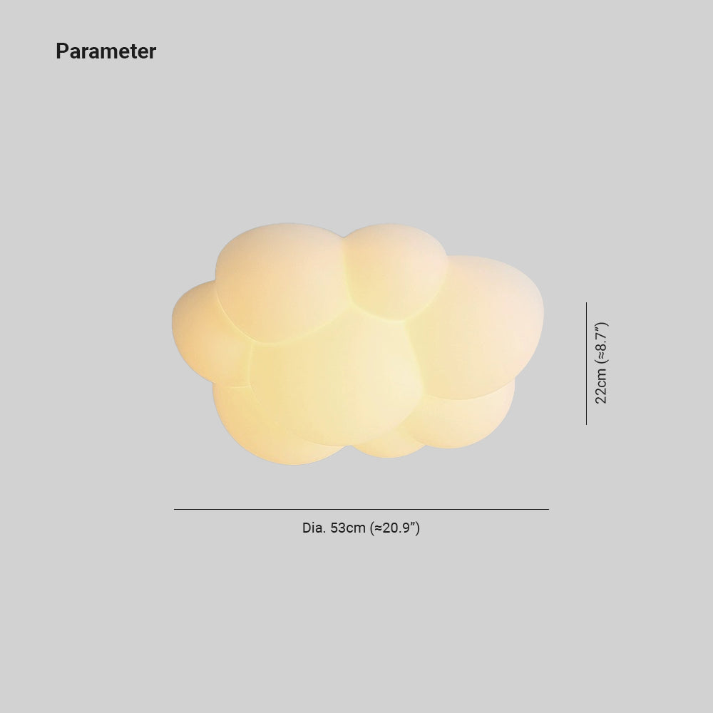 Candeeiro de teto de montagem saliente Aria LED nórdico em forma de nuvem