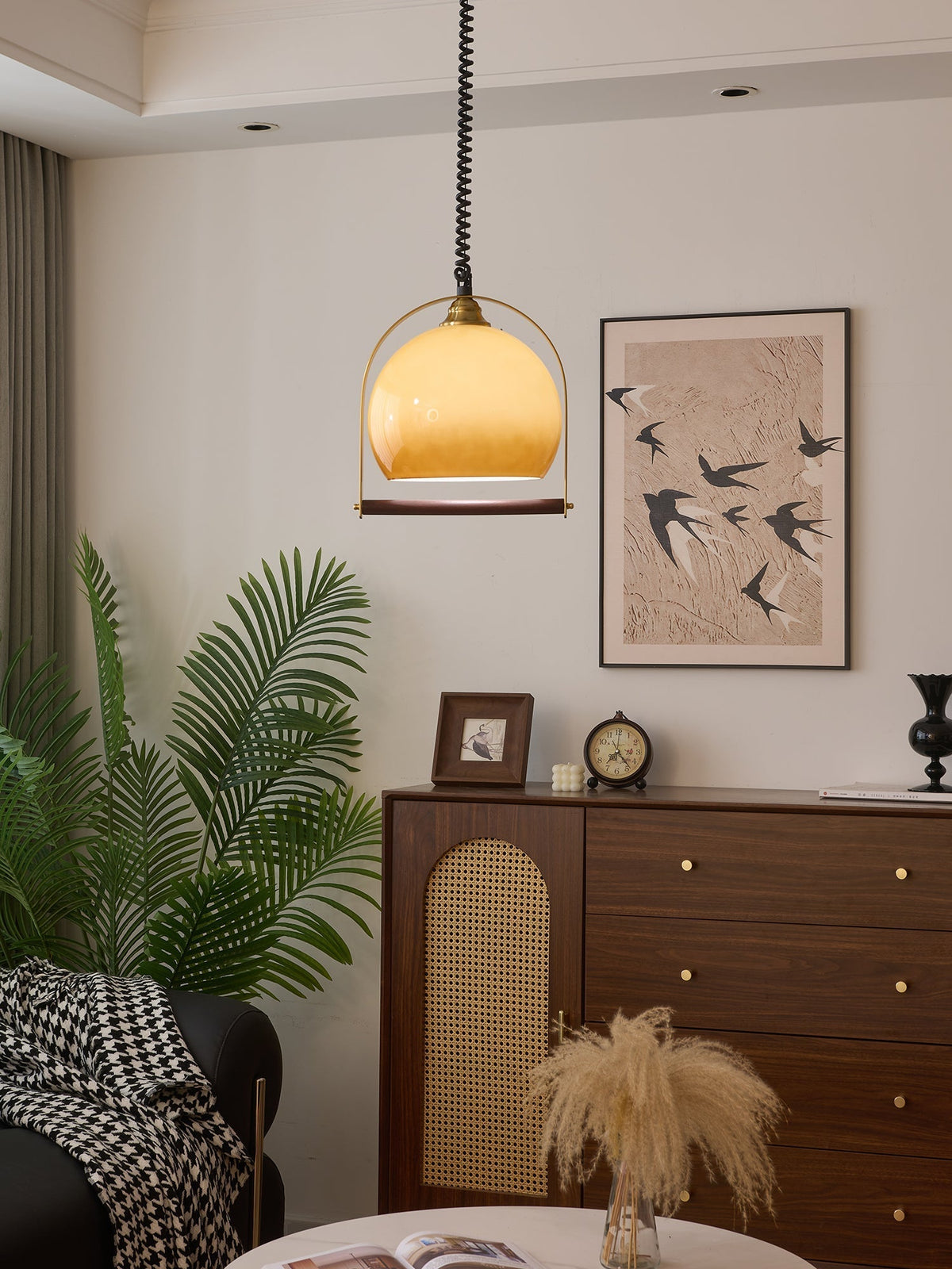Halcyon moderne minimalistisk buet pendellampe i træ