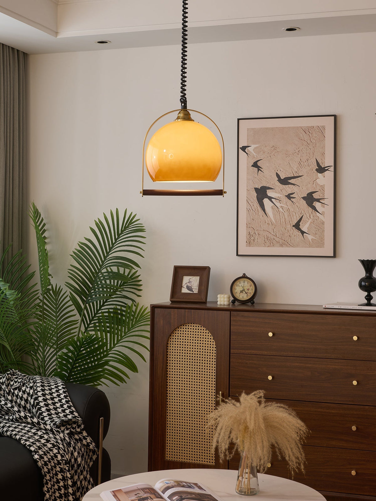 Halcyon moderne minimalistisk buet pendellampe i træ