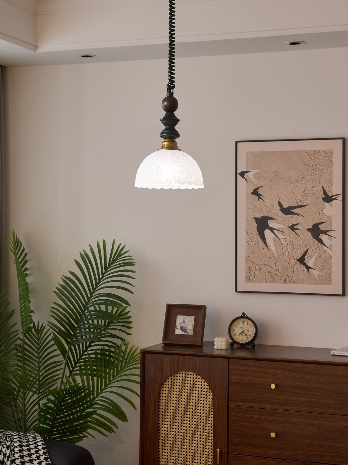 Halcyon moderne minimalistisk buet pendellampe i træ