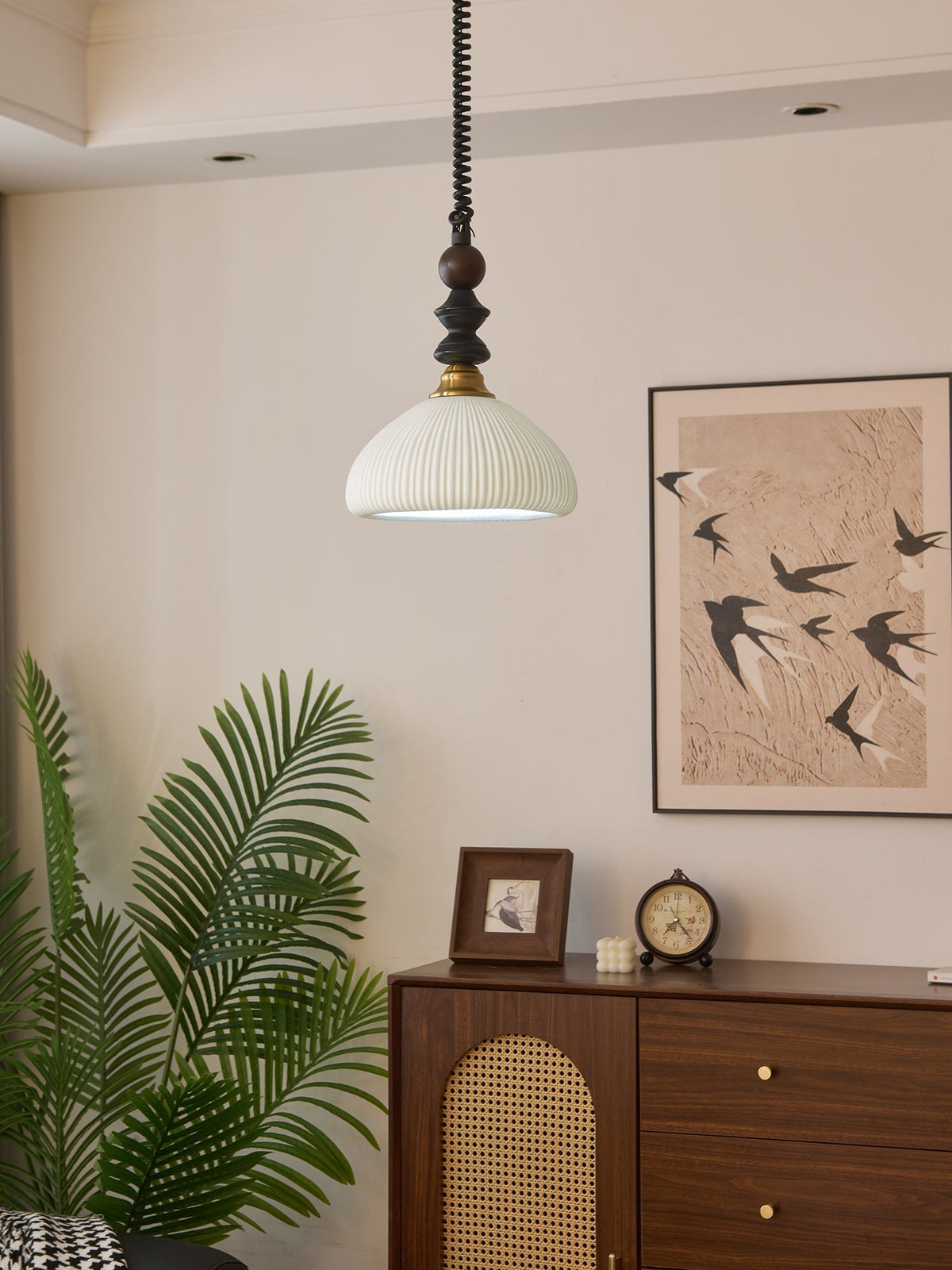 Halcyon moderne minimalistisk buet pendellampe i træ