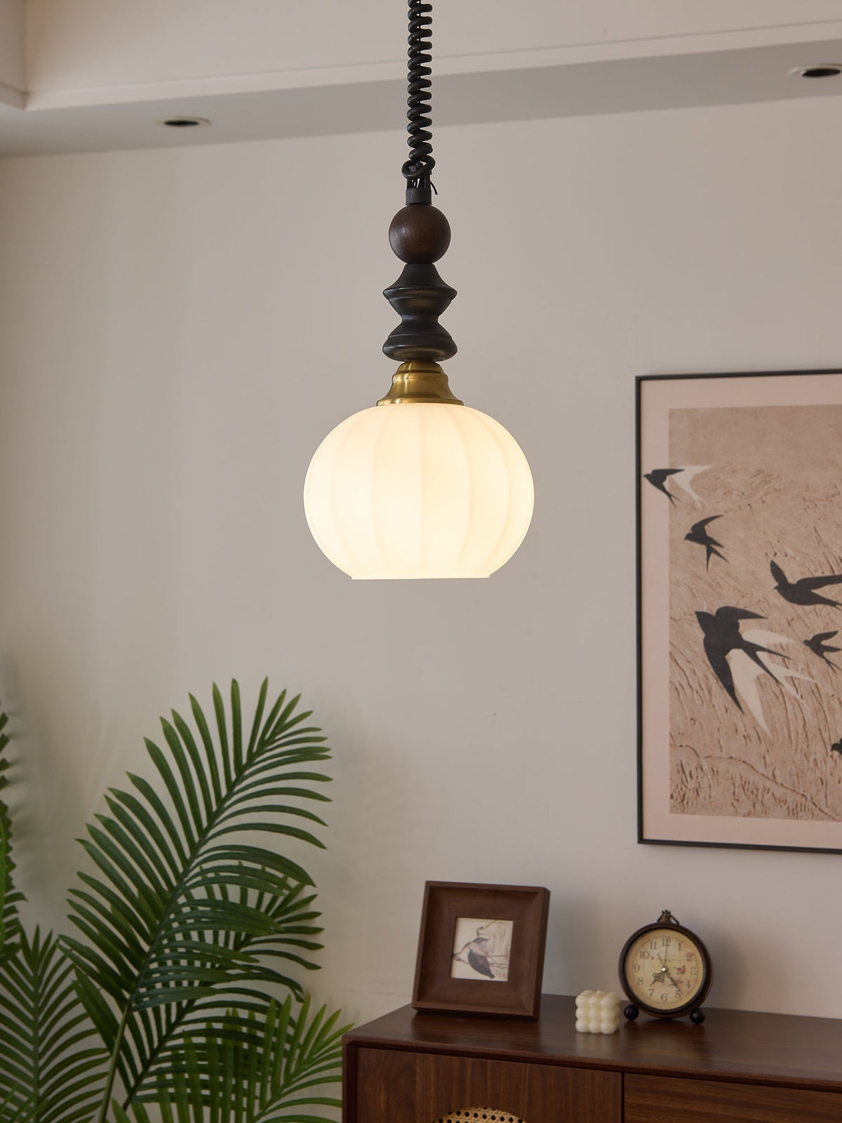 Halcyon moderne minimalistisk buet pendellampe i træ