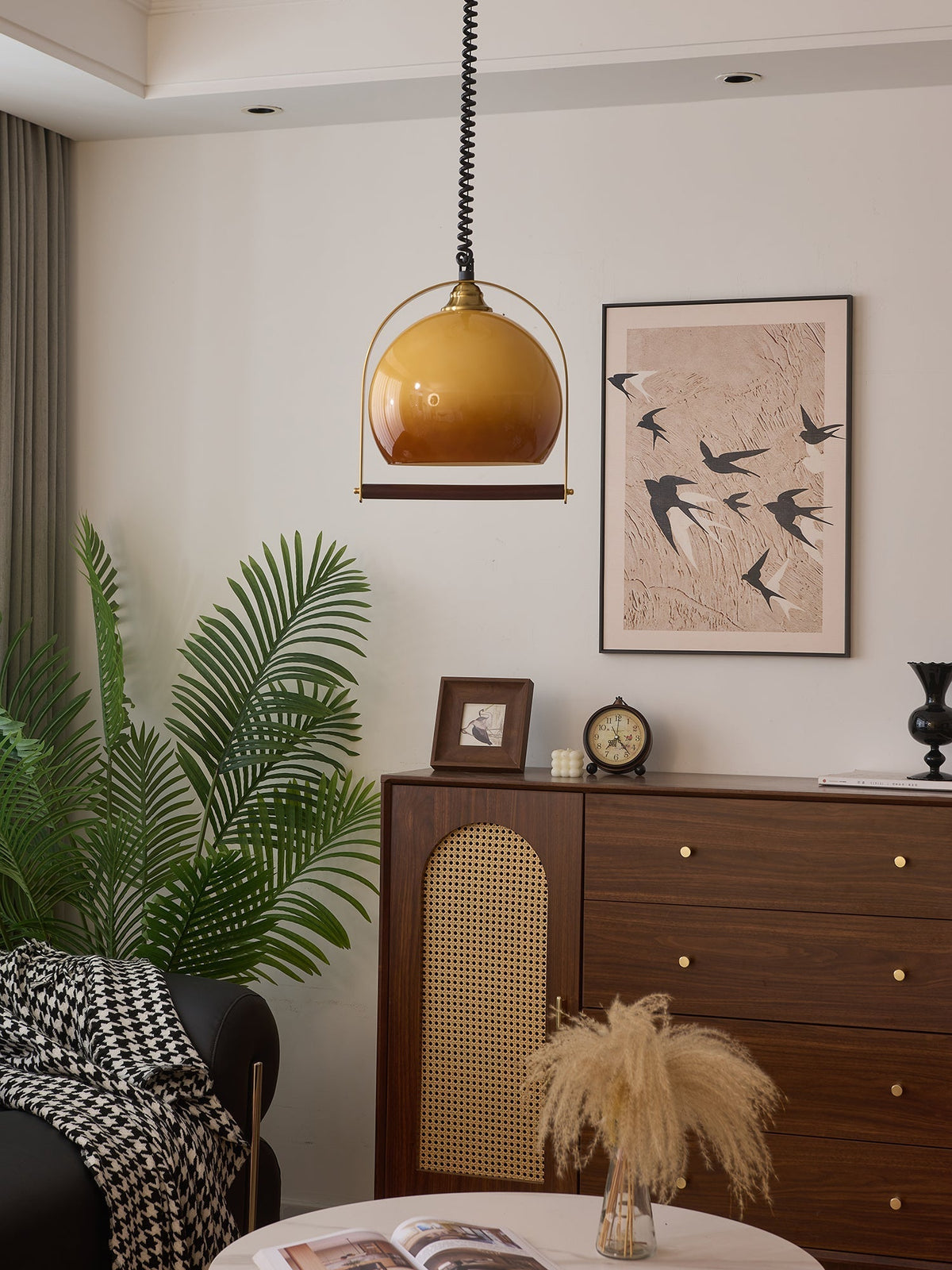 Halcyon moderne minimalistisk buet pendellampe i træ
