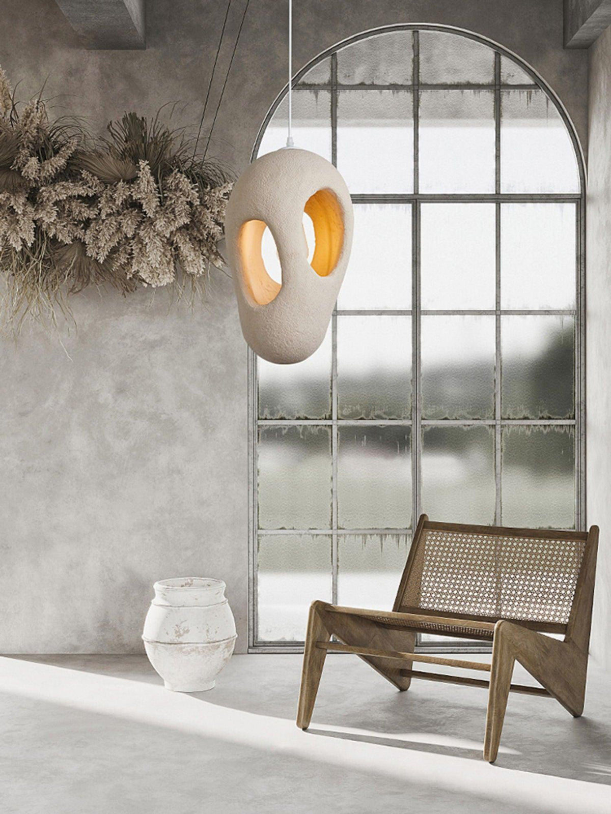 Evenu beige kunstnerisk pendellampe