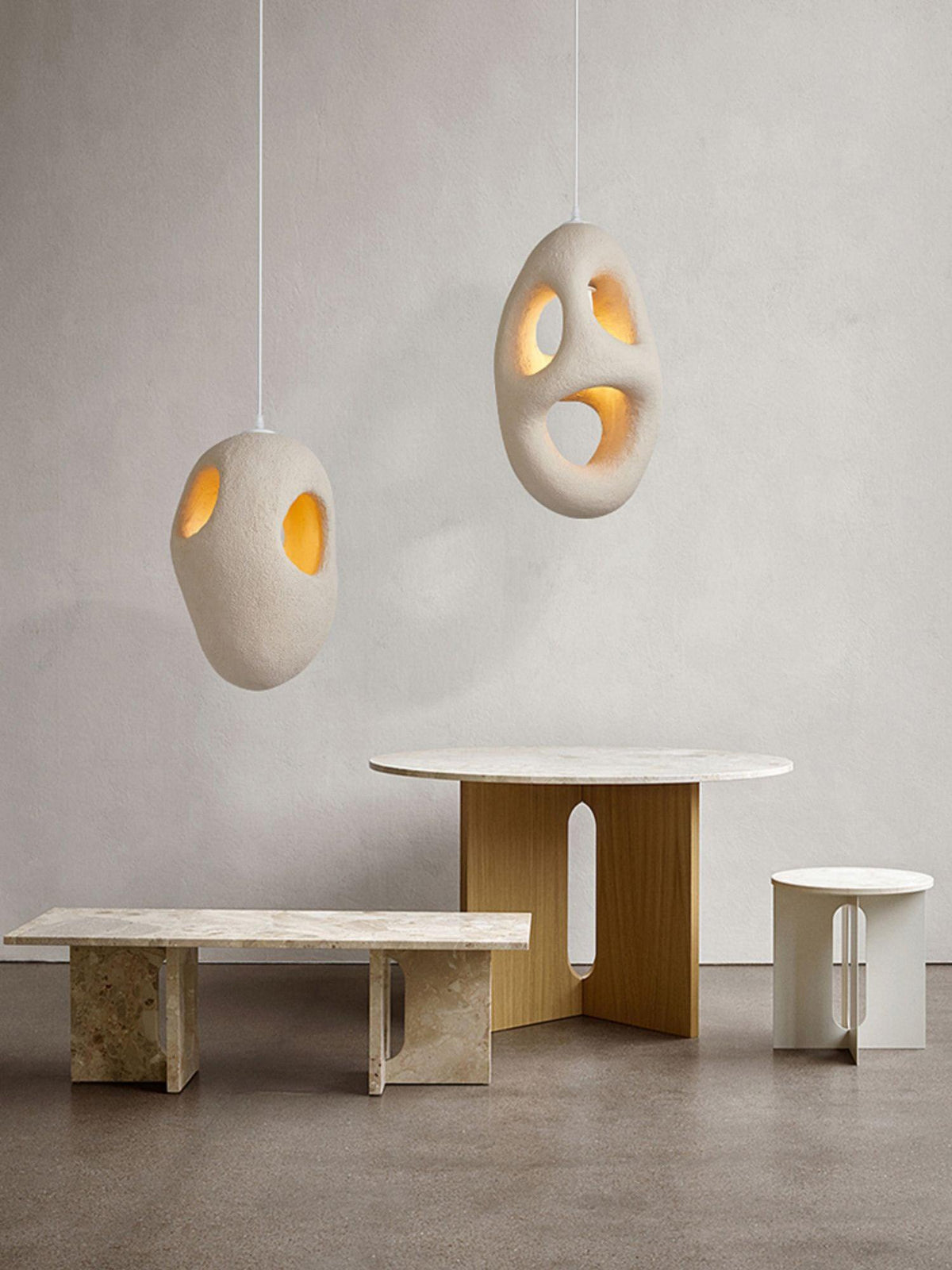 Evenu beige kunstnerisk pendellampe