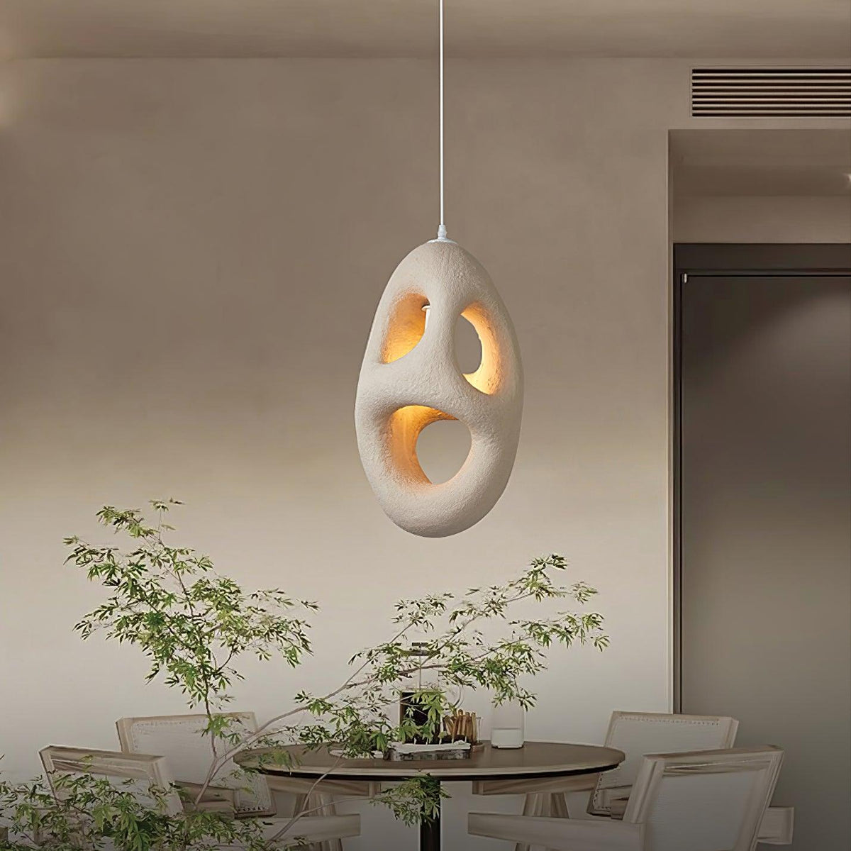 Evenu beige kunstnerisk pendellampe