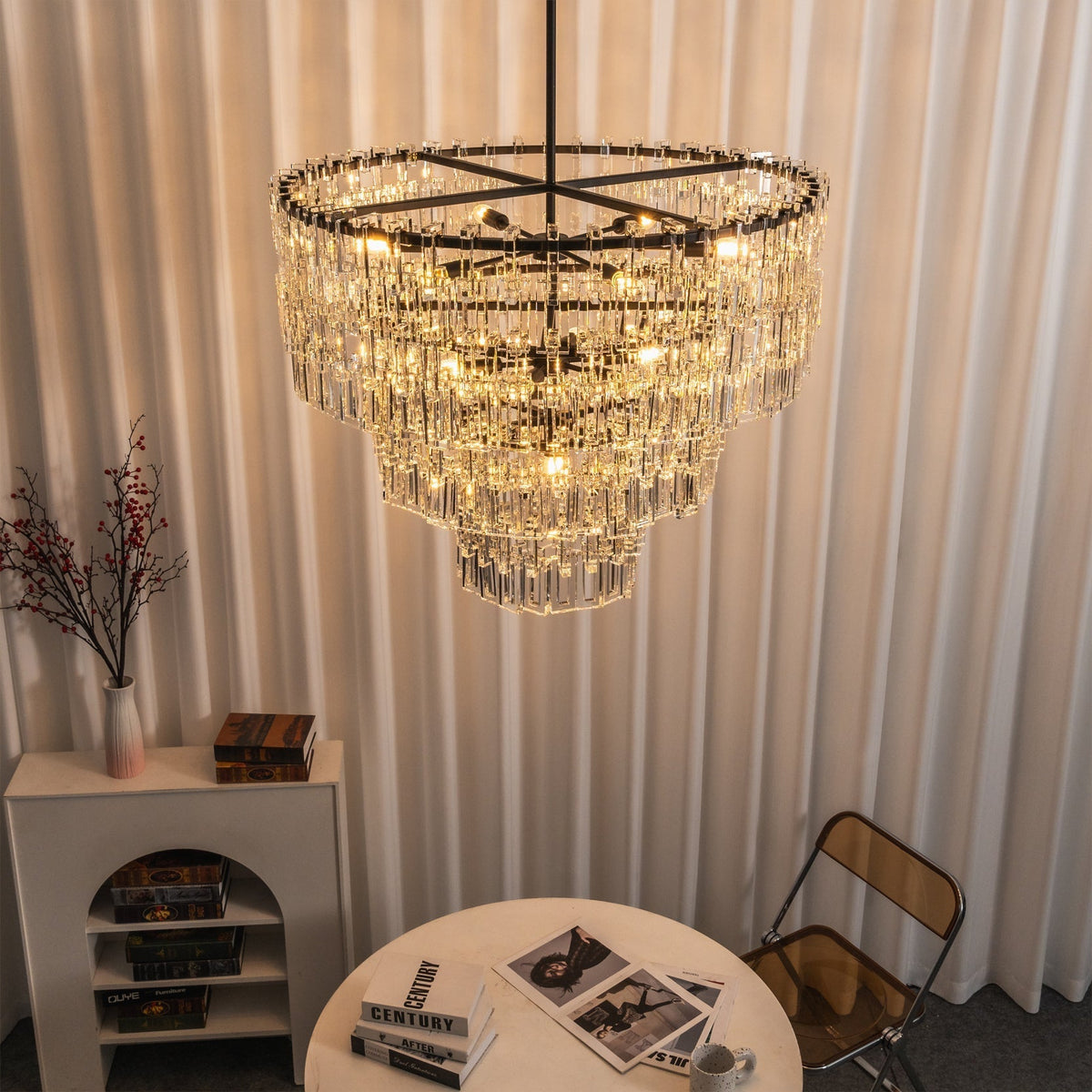 Candelabro geométrico de cristal Elyelira