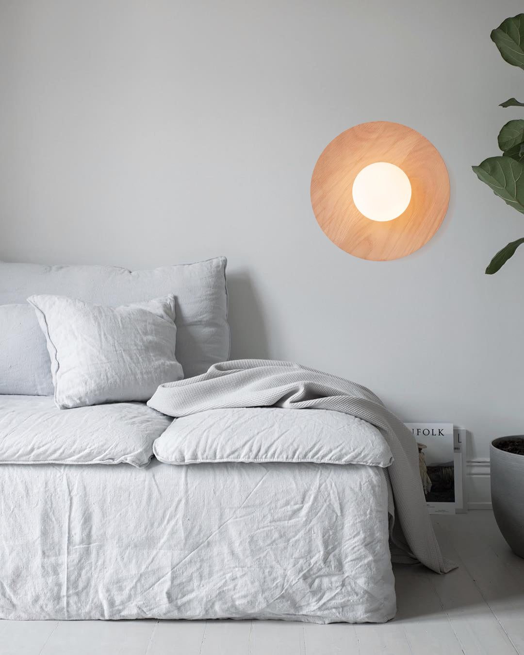 Eloza moderne minimalistisk væglampe i træ og glas
