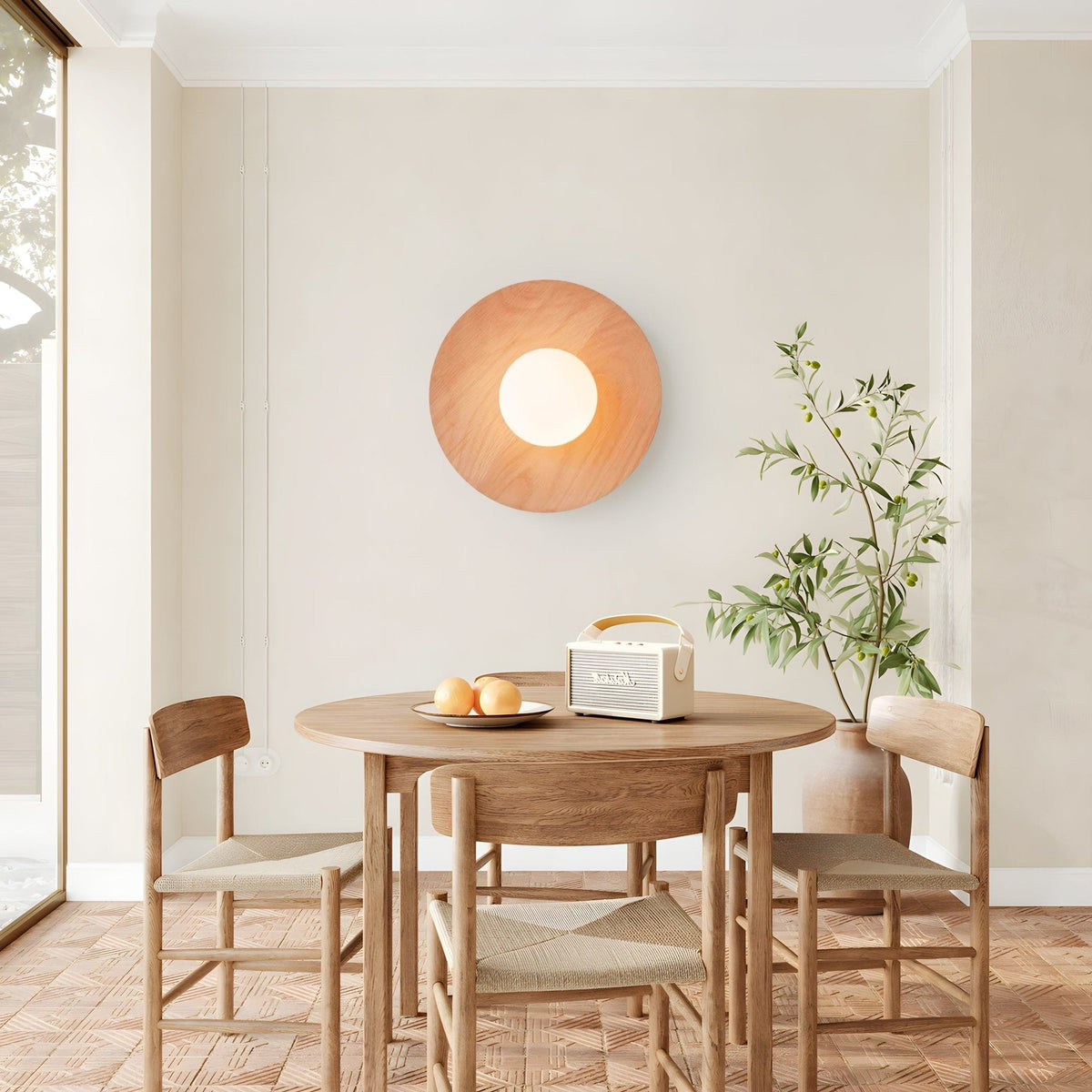 Eloza moderne minimalistisk væglampe i træ og glas