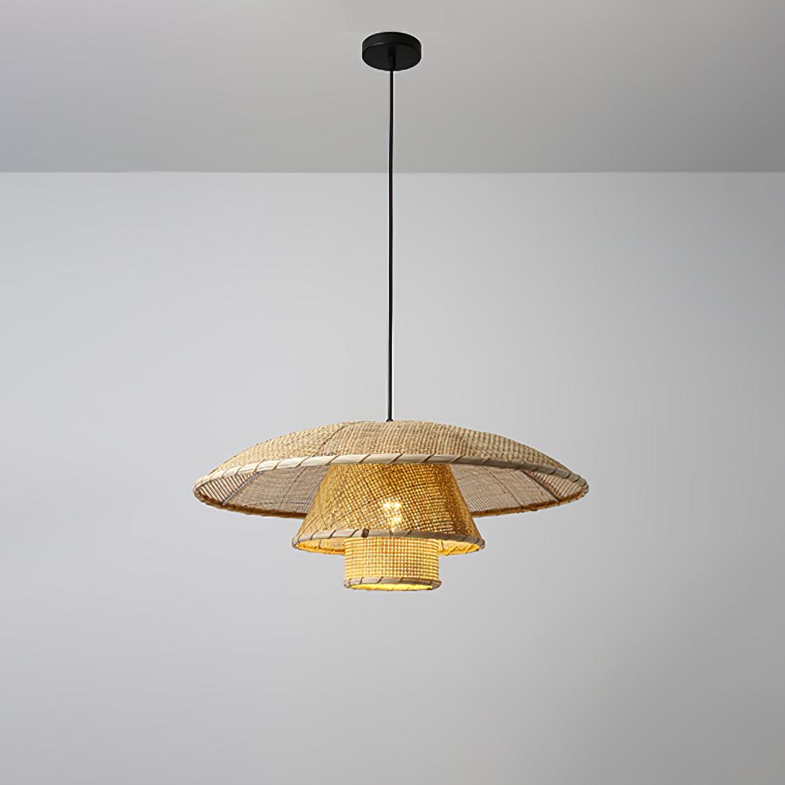 Candeeiro suspenso vintage de rotim Arixu