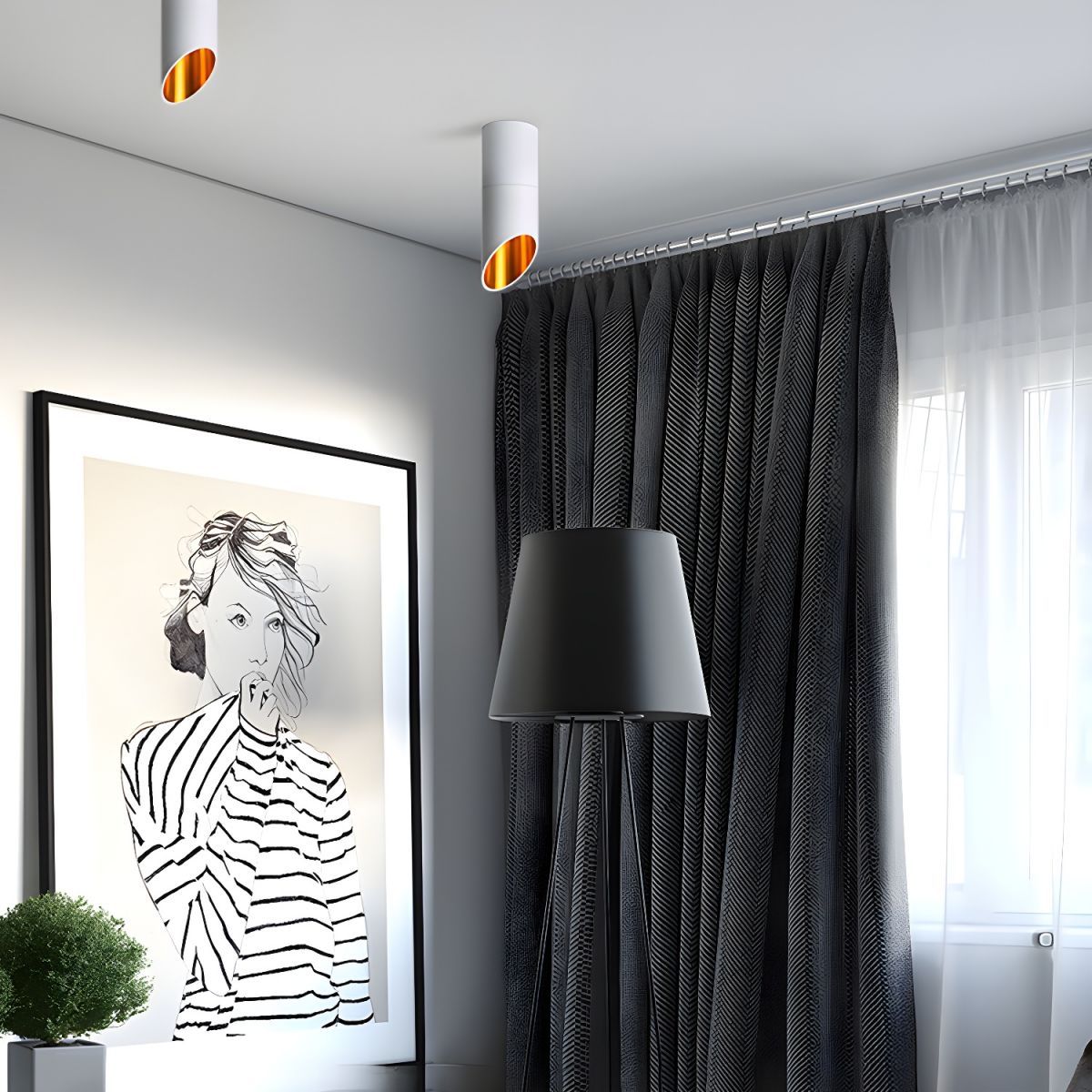 Mirinel moderni minimalistinen putkimainen pinta-asennettava alasvalo