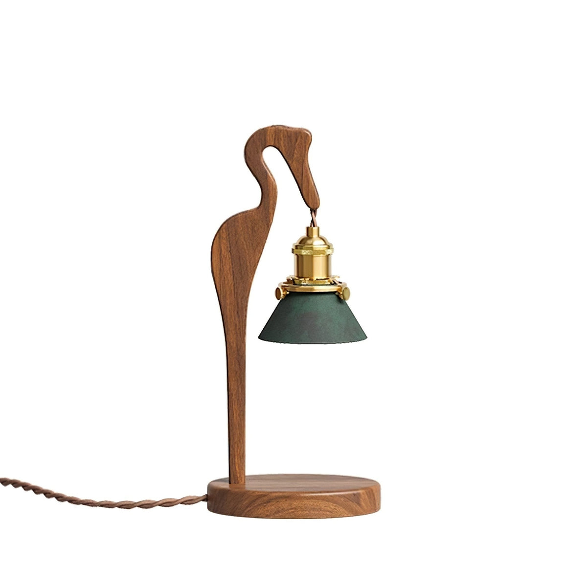 Cyn konstnärlig bordslampa i trä