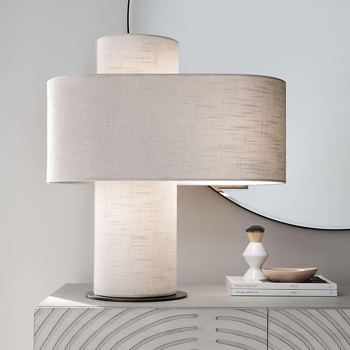 Eurvenil minimalistisk stofbordlampe