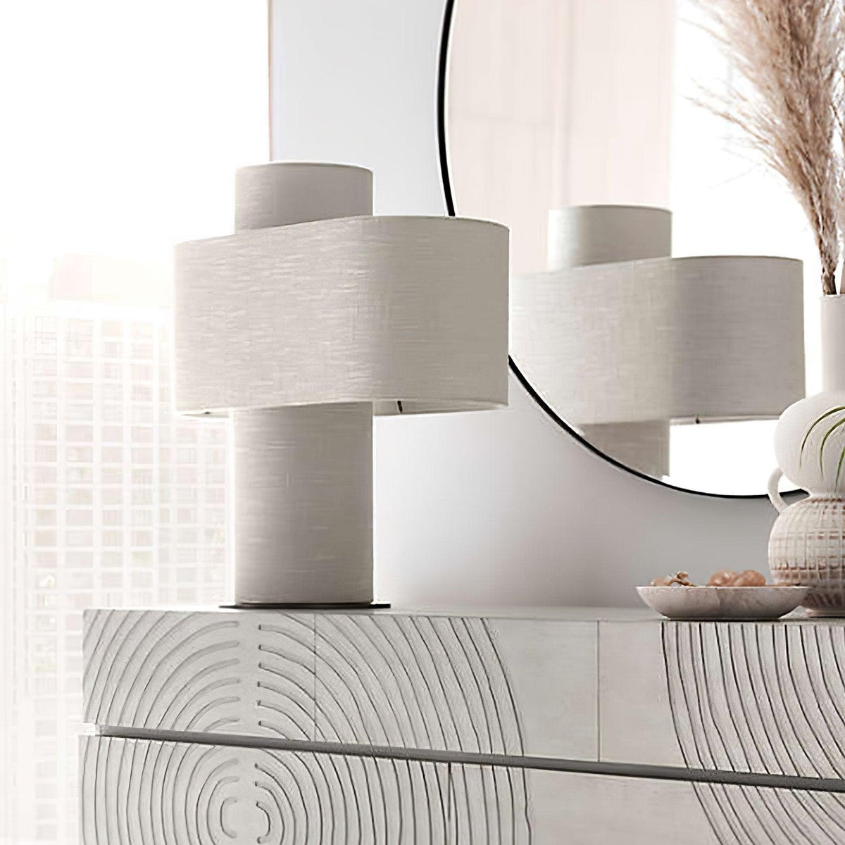 Eurvenil minimalistisk stofbordlampe
