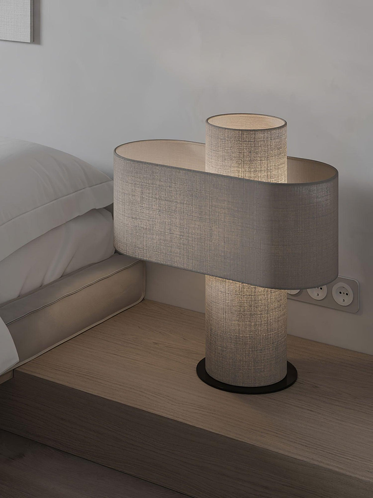 Eurvenil minimalistisk stofbordlampe