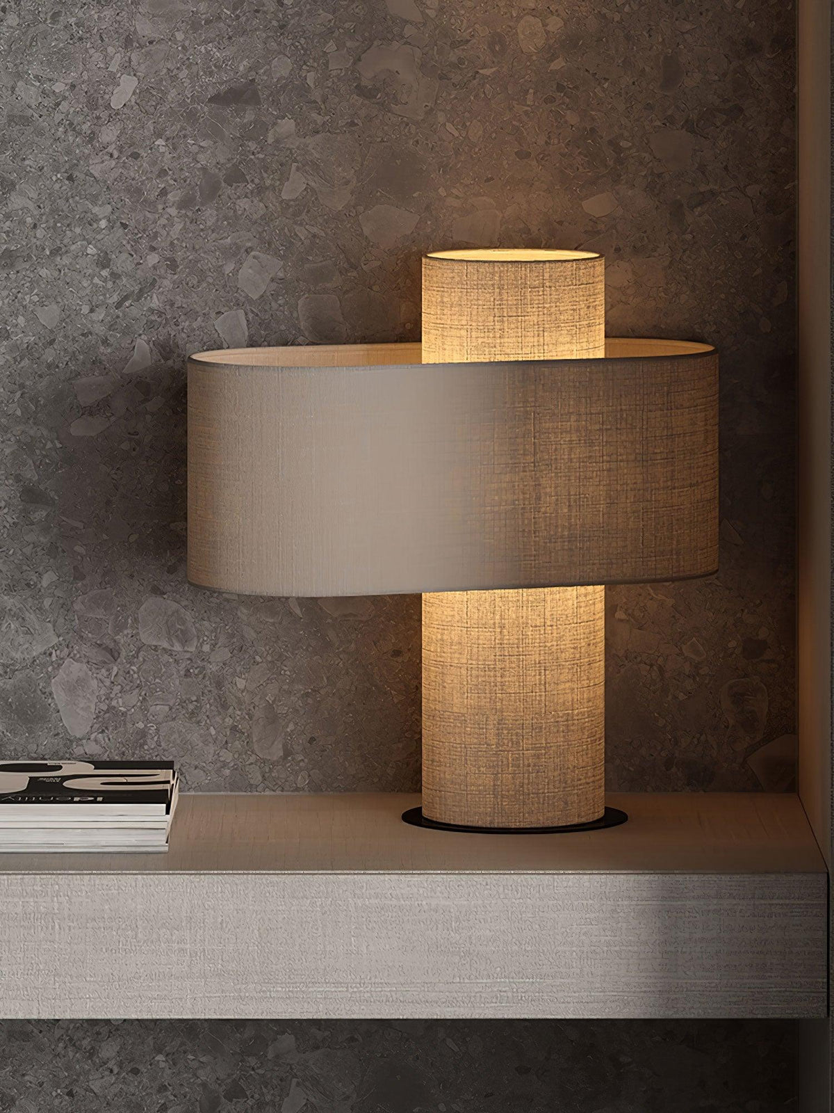 Eurvenil minimalistisk stofbordlampe