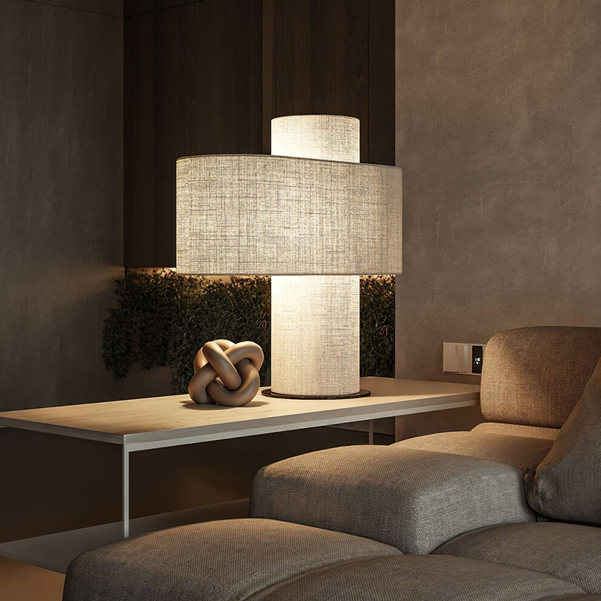 Eurvenil minimalistisk stofbordlampe