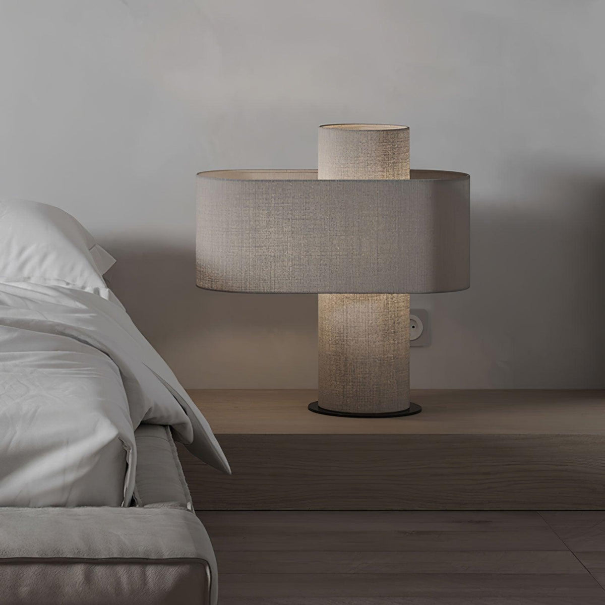Eurvenil minimalistisk stofbordlampe
