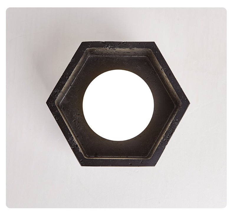 Hexara Hexagon -kuusikulmainen musta travertiinikattovalaisin