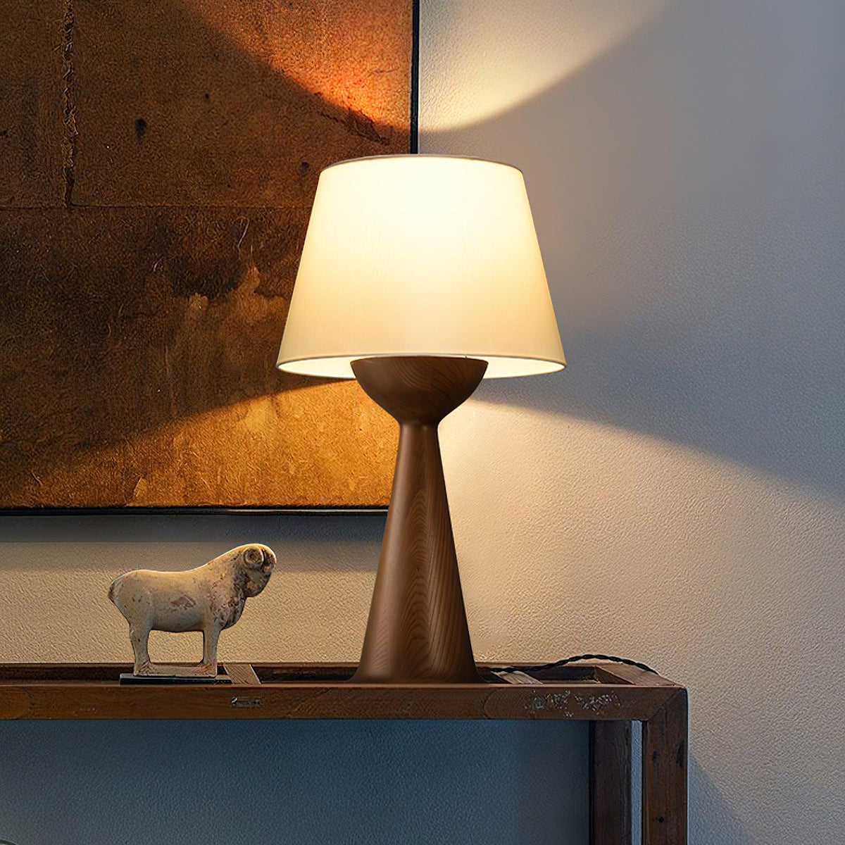 Tempo vintage-bordlampe i træ