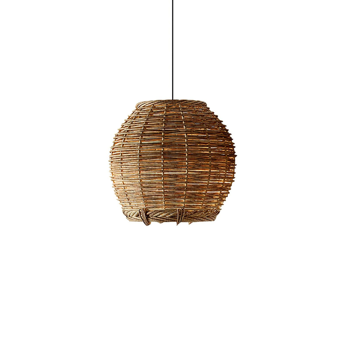 Candeeiro suspenso vintage em vime Wickora