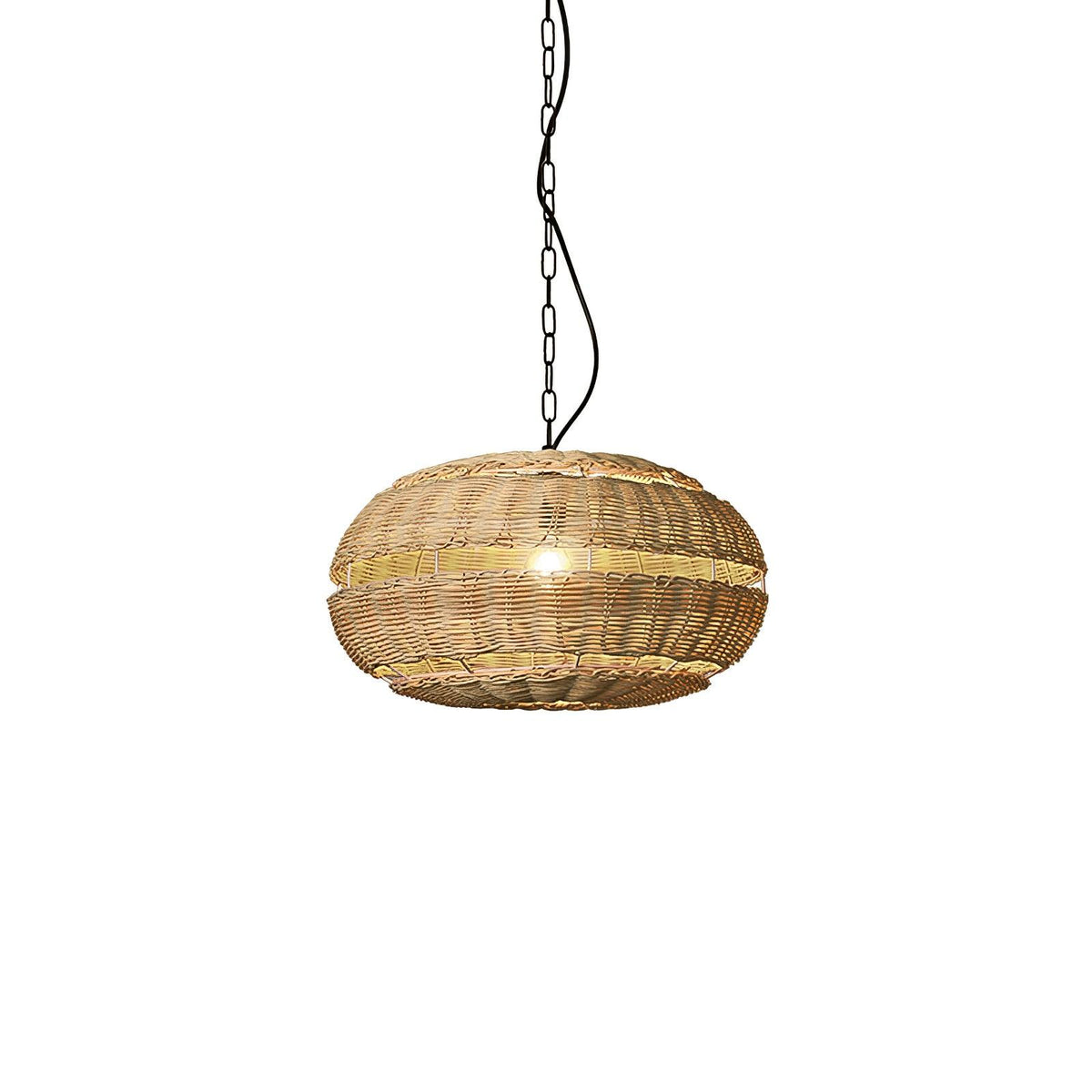 Candeeiro suspenso vintage em vime Wickora