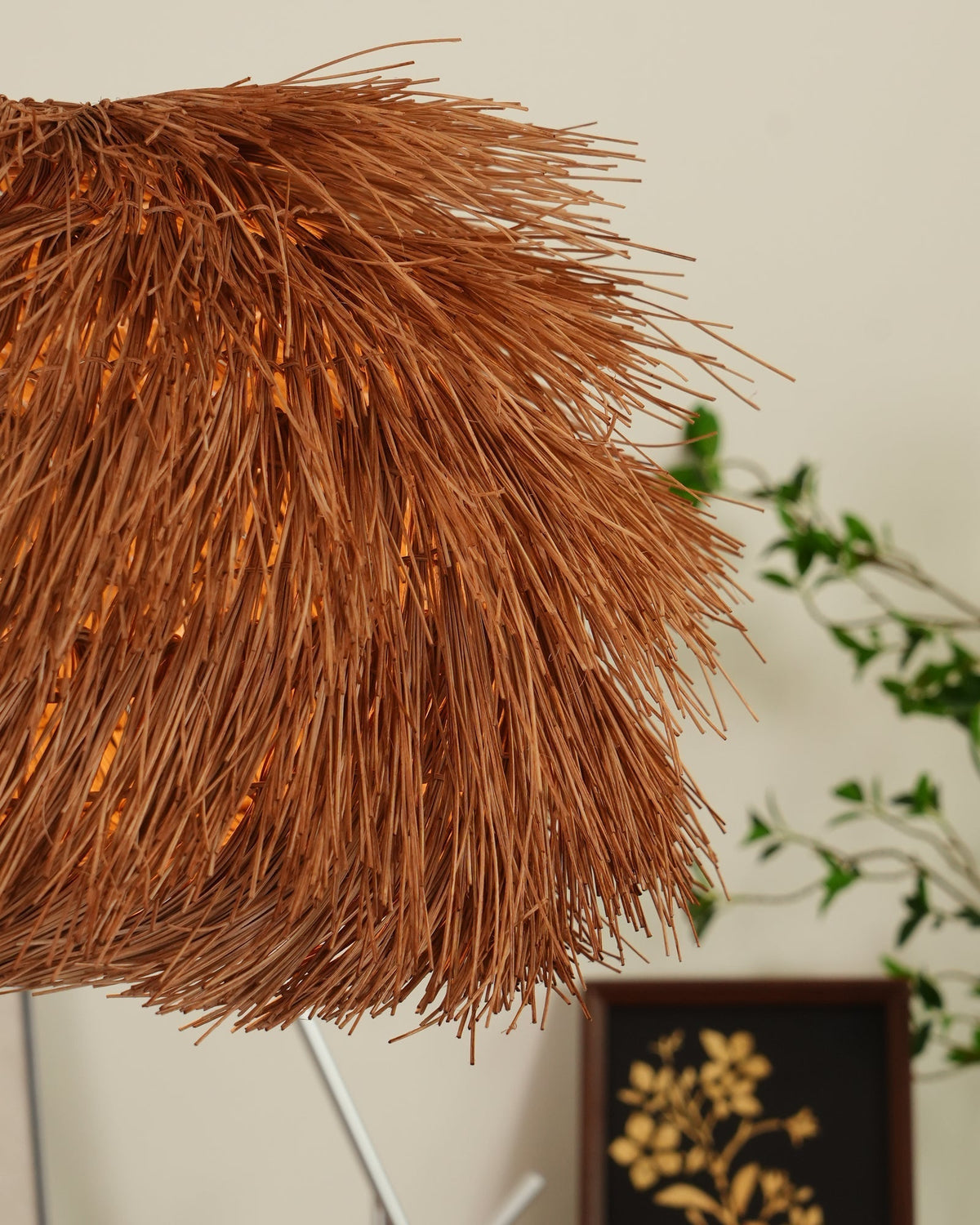 Candeeiro suspenso vintage em vime Wickora