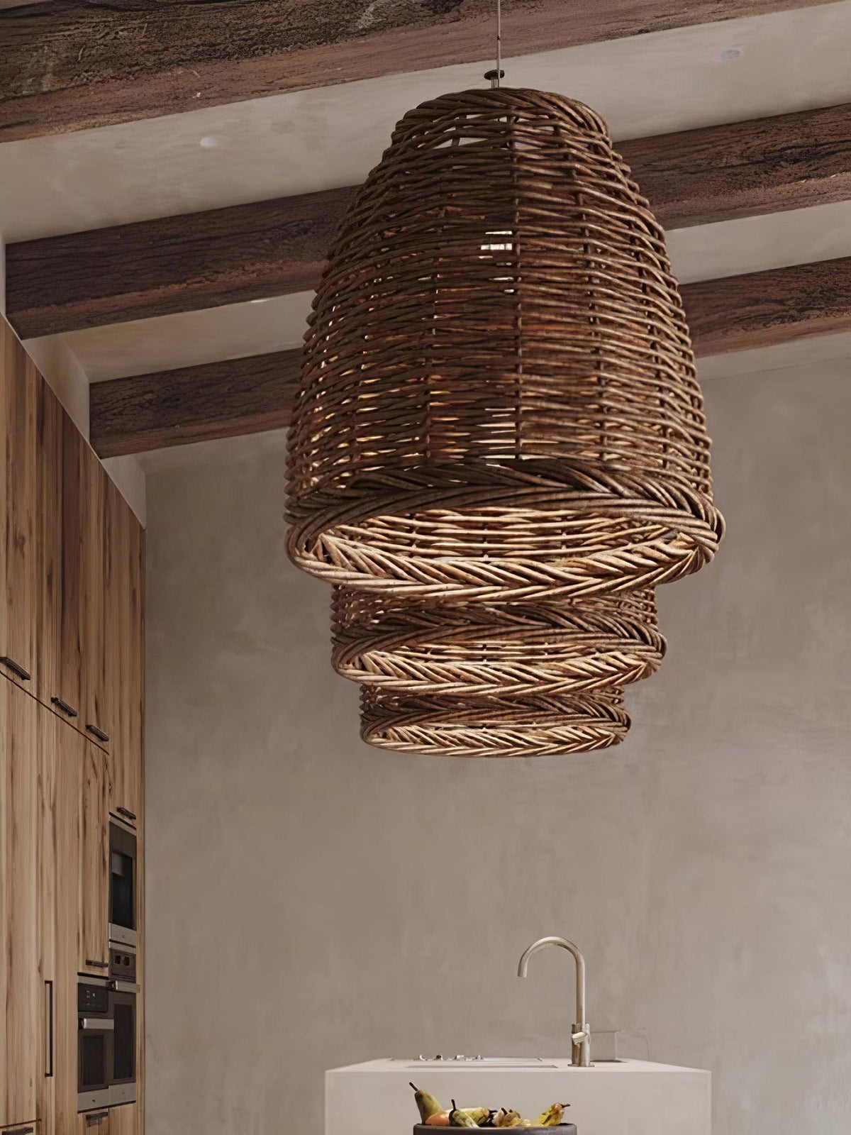 Candeeiro suspenso vintage em vime Wickora