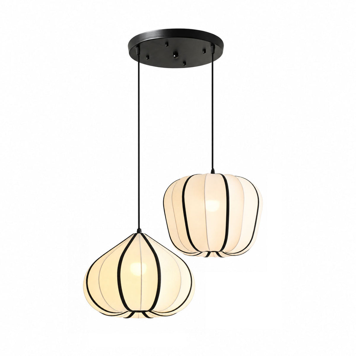 Fallowmere Ribbed Stretch Fabric Pendant Lamp